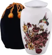 Humming Bird print Cremation Ashes Keepsake white Urn,Adult Male Female Human
