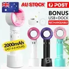 360°Rechargeable Portable Bladeless Hand Held Cooler Mini USB No Leaf Handy Fan