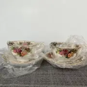 Unused Royal Albert cup and saucer set of 2