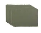 DESIGN IMPORTS ARTICHOKE GREEN RIBBED PLACEMAT 100% COTTON 13"x19" SET OF 6 NEW