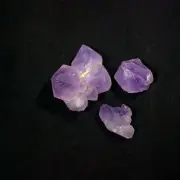 MeldedMind Set of 3 Phantom Amethyst Specimens Natural Purple Crystal 170807