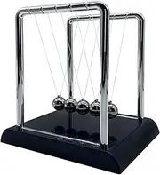 Newtons Cradle Balance Balls, Swinging Balls with Black Base, Fun Science Physics Learning Accessories, Calm Down Fidgets Kit, Desk Toys for Stress Relief, Office Home Decoration (Black)