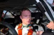 Jari Matti Latvala (FIN) at the end of Stage 7 2007 WRC Rally Car Old Photo