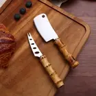 Cheese Knife Butter Jam Spreader Bread Pizza Slicer Cut Stainless Steel Bamboo S