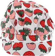 [FRCOLOR] Cute Strawberry Scrub Cap Kitchen Workshop Hat Breathable Cotton Nurse Cap Women's Chef Hat Multifunctional Work