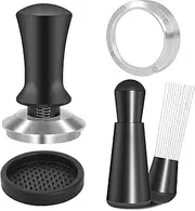 Espresso Accessories Kit, Spring Loaded Calibrated Tamper, WDT Tool and Dosing Funnel Set Fits Espresso Coffee Machines and 58 mm Portafilters (58mm)