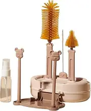 Baby Bottle Cleaner Brush Set - Baby Bottle Washer Brush - Nipples Cleaner Tool with Storage Box for Pipes Drinking Glasses Tumblers Food Boxes