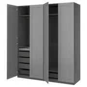PAX / GULLABERG wardrobe combination, dark grey/grey, 200x60x236 cm