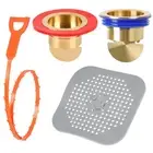 4Pcs Floor Drain Backflow Preventer Drain Snake Drain Cover Set, Hair Catcher...