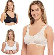 [Carole Martin] Full-Freedom Wireless Comfort Bras - 3 Pack White, Beige, Black