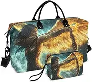 [ZRYSMY] Angel Rain Wings Duffel Bag for Traveling, Travel Bag Gym Bag, with Multiple Interior Pockets Shoulder Weekender Bag for Women Men with Toiletry Bag 20.5L x 1.9W x 13.8H, Multi-Colored, one