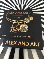 Alex & Ani Love III Goldtone Bangle Bracelet NWT