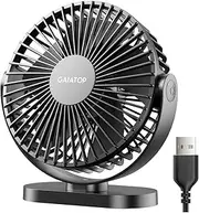 Gaiatop USB Desk Fan, 5.5 Inch Small Quiet Powerful 3 Speeds 90° Rotate, Personal Mini Portable Desktop Table Fans, Cooling for Home Office Car Travel Indoor Outdoor Black