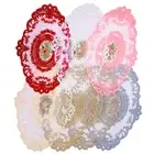 Set of 4 Lace Placemat Coaster Embroidered Floral Doily Hollow Table Cover Retro