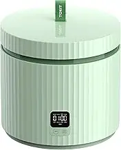TOKIT Rice Cooker 1.5 L Pro Rice Cooker Small Mini but Multifunctional with Display Touch Button for 1-3 People Ceramic Coated Non-Stick Inner Travel Pot (Green)