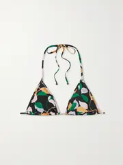 [La DoubleJ] La DoubleJ - Printed Triangle Bikini Top - Green - x small x small Green