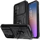 For Samsung Galaxy S23 FE Shockproof Case Camera Lens Slide Ring Cover Black