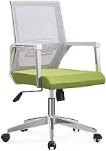 Computer Chair, Aluminum Office Swivel Chair Alloy Pulley Armrest Chair Office Staff Mesh Seat 360 Degree Swivel Adjustable Seat Height Lever Operator Chairs Ergonomic Concept,A
