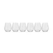 6pc Krosno Harmony 440ml Stemless Wine Glass Set - Clear