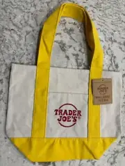 Trader Joe's Mini Canvas Tote Bag New With Tags in Yellow
