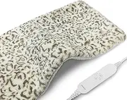 UNOWIX Full Weighted Heating Pad - Plush 2.3LB Hot Heated Pad for Back Pain Relieve, 12 Heating Levels, 8 Timer Settings, Holiday Gifts for Women Men Mom Dad (Leopard Print, 12''×24'' BWB)