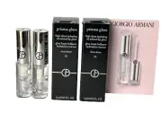 2x Giorgio Armani Prisma Glass High Shine Hydrating Lip Gloss # 01 Clear .03oz e