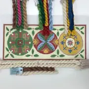 Patty Paints hand painted needlepoint canvas Three Medallions silk/wool threads