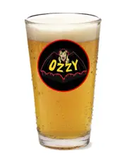 Ozzy Osbourne (Bat) - Rock and Roll - 16oz Pint Beer Glass Pub Barware Liquor