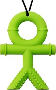 Panny & Mody Australian Local Manufacturer Sensory Chew Necklaces Chewable Jewellery for Boys and Girls, Silicone People Pendant Chewy Sticks ADHD Autism Chewing Toys Set for Kids Oral Sensory Motor Aids (Green)