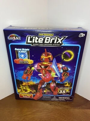 Lite Brix Nitro Ninja Light Up Robot 35 Pc Super Bright LED Glowing NEW