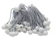 (100) 6" White Ball BUNGEE Cord Tarp Bungee Tie Down Strap Bungi Canopy Straps