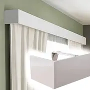 Decorative Pole Cover Box6m/19.7ft Cornice Board for Living Room Bedroom & KitchenWallMounted Rod Frame with Brackets No Tracks Needed