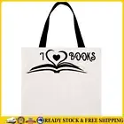 I love books Book Lovers Printed Linen Bag .