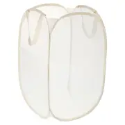Mesh Laundry Hamper, Collapsible Laundry Baskets Bag, Beige