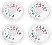 Milisten Accurate Temperature Indicator Gauge Set of 4 Round Window Thermometers for Patio Office