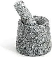 Pestle and Mortar Set Marble Mortar and Pestle Set, Beautiful Granite, 4.7 Inch, Grinder for Spices and Seeds, Grinding, Crushing and Mashing Spices, Nuts, for Guacamole,Garlic Sauce, Gray Mortar and