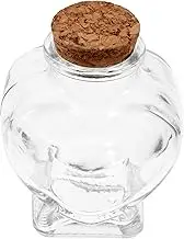 GARVALON Heart Shaped Glass Wishing Bottle with Cork Transparent Storage Jar for DIY Arts Wedding Favors and Party Decorations and Convenient Design