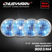 New 4pcs 5.75" inch Round Headlight Upgrade HI/LO Beam for Peterbilt 349 359 (for: Fiat)