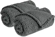 FONDOTIN 2Pcs Warm Pet Blanket Comfortable Sleeping Mat for Dogs Cats Soft Fleece Pet Blanket Grey Lightweight Durable for All Seasons