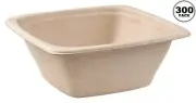 300 Pack - Compostable Square Container Eco Friendly Bowls 42 Oz.