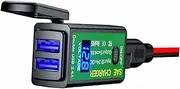 1Pc Motorcycle USB Charger Dual Output SAE for Mobile Phones Easy to Install Portable Phone Charging Device with Durable Cable for Outdoor Rides
