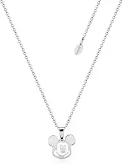 [Disney] Women's Mickey Enamel Necklace Pendant Necklace, Silver, 40CM