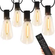 100 Ft Outdoor String Lights LED Patio Lights Waterproof with Dimmer Remote Hang