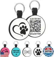 MYLUCKYTAG Silent Silicone QR Code Pet ID Tags Dog Tags - Pet Online Profile