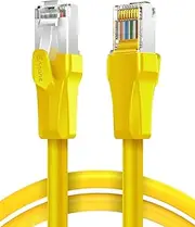 Enmane Cat6 Ethernet Cable 15FT, High Speed Shield (SFTP) 1Gpbs 250Mhz LSZH Cat6 LAN Network Cable with Gold Plated Rj45 Connector for,Router,Modem Yellow