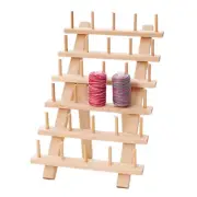Spool Thread Rack 30-Spool Wooden Embroidery Thread Holder Sewing