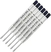 6 Pack - Refill Black-P900-Fine Tip Schmidt Parker Style Ballpoint Refill