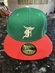 Hat ClubNEW ERA x FOG Fear of God Essentials 59FIFTY Miami Green Orange 7 1/2