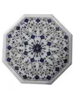 12" Marble side end Table Top Inlay Semi Precious Stones Floral Handmade art