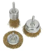 Sealey Wire Brush Set 3pc Brassed BWBS03